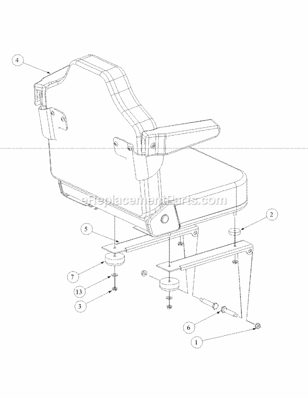 Seat Assembly Diagram and Parts List for (53BB5DAV150) (2003) Cub Cadet Sprayer